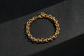 New 9mm Gold Lined Pattern Belcher Bracelet - 8 Inches