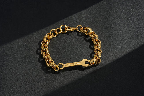 12mm Gold Filled Bonded Spanner Belcher Bracelet - 7.5/8 Inches