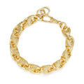 New Luxury 9ct Gold Plated 12mm 3D Tulip Bracelet With Albert Clasp