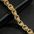 New Luxury 9ct Gold Plated 12mm 3D Tulip Bracelet With Albert Clasp