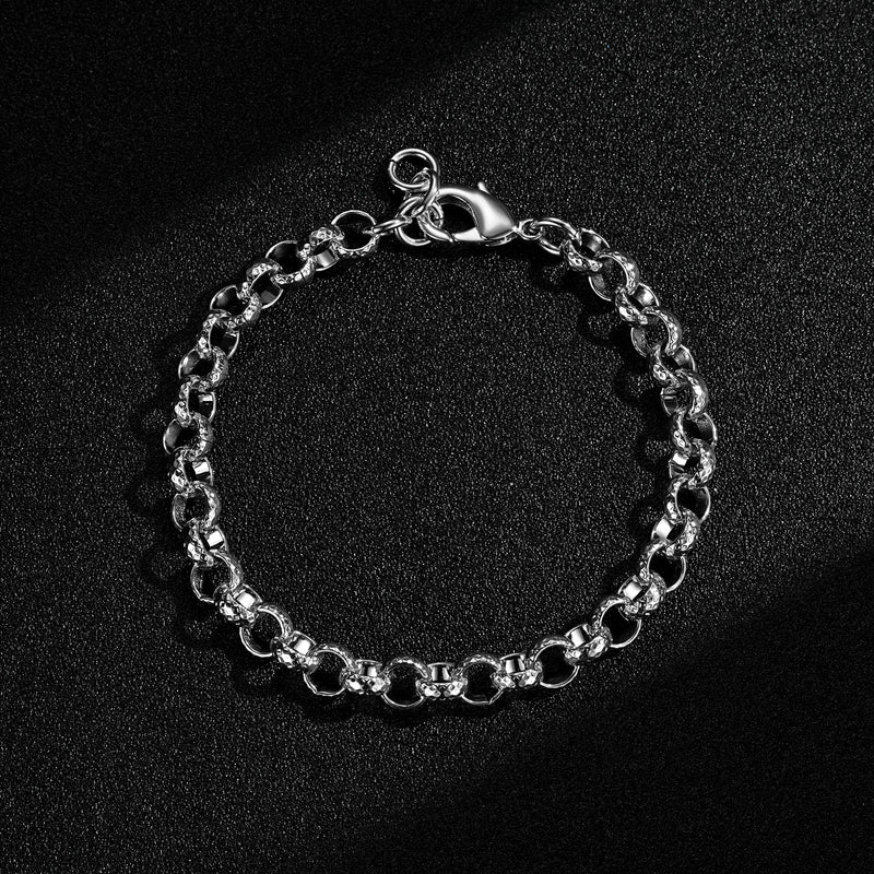 New 9mm Silver Filled Diamond Cut Patterned Belcher Bracelet – 8 Inch