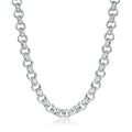 New 12mm Silver Diamond Patterned Belcher Chain With Albert Clasp - 24 Inches