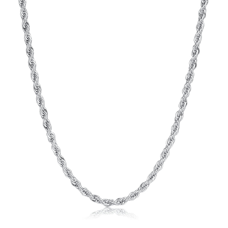 Classic 5mm Silver Rope Chain Necklace