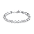 8mm Silver Belcher Bracelet with 750 CZ Stones