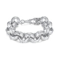 Luxury XXL Silver 20mm Ornate Belcher Bracelet with Albert Clasp