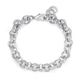 12mm Silver Crystal Pattern Belcher Bracelet Big Links