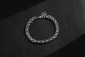 8mm Silver Belcher Bracelet with 750 CZ Stones