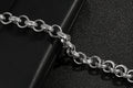 12mm Silver Filled Crystal Pattern Belcher Bracelet 8 Inches