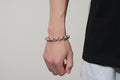 12mm Silver Crystal Pattern Belcher Bracelet Big Links