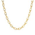 Gold Stirrup & Buckle Link Chain Necklace 24” Welded Equestrian Style 62g Heavy