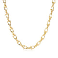 Gold Stirrup & Buckle Link Chain Necklace 24” Welded Equestrian Style 62g Heavy