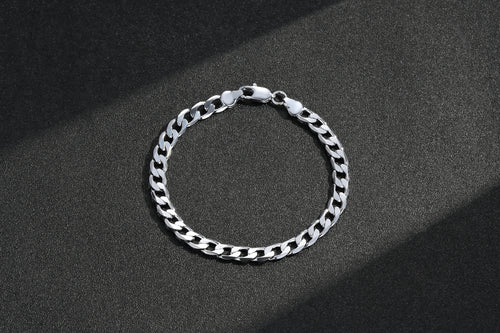 New 6mm Silver Cuban Curb Bracelet – High Polish Finish – 8 Inch | Classic Men's & Women's Wrist Bracelet