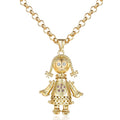New Gold Filled & Bonded Rag Doll Pendant 5.5mm Gold Smooth Belcher Chain