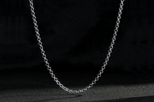 New 4mm Silver Diamond Cut Pattern Belcher Chain – 24 Inch