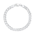 New 6mm Silver Cuban Curb Bracelet – High Polish Finish – 8 Inch | Classic Men's & Women's Wrist Bracelet