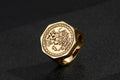 Luxury Gold Filled Hexagon St George Dragon Slayer Sovereign Ring Multiple Sizes