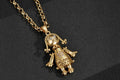 New Gold Filled & Bonded Rag Doll Pendant 5.5mm Gold Smooth Belcher Chain