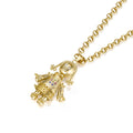 New Gold Rag Doll Pendant with Clear Stones on 22-Inch, 5mm Belcher Chain