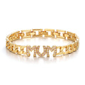 8mm Mum Cuban Bracelet – Full Link, Pink Stones – Fits 8-Inch Wrist - 22g