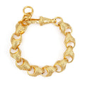 17mm Gold Acorn Link Bracelet 8–8.5” Heavy Patterned XL Statement 104g Jewellery