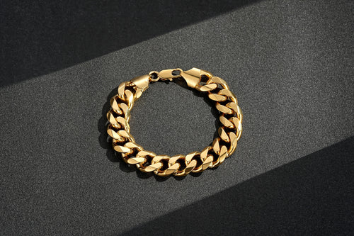 15mm Gold Cuban Link Bracelet – 8 Inches, Heavy 65g