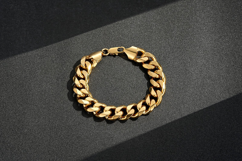 15mm Gold Cuban Link Bracelet – 8 Inches, Heavy 65g