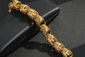 17mm Gold Acorn Link Bracelet 8–8.5” Heavy Patterned XL Statement 104g Jewellery