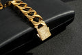 14mm Chunky Yellow Gold Curb Cuban Bracelet – Fits 8-Inch Wrist