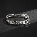 9mm Silver-Filled Bonded Cuban Curb Bracelet – 8 Inches