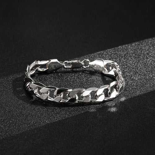 Luxury 9mm Silver Cuban Curb Bracelet