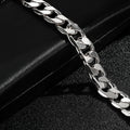 9mm Silver-Filled Bonded Cuban Curb Bracelet – 8 Inches