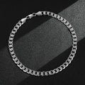 Luxury 9mm Silver Cuban Curb Chain Necklace