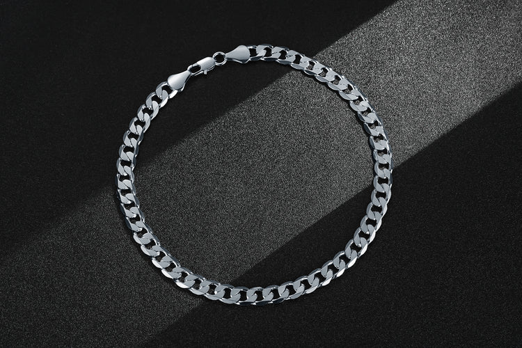 Premium 9mm Silver Cuban Curb Chain Necklace – 20 & 24 Inches, Sleek & Durable