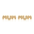 Yellow Gold CZ MUM Stud Earrings 3g Women’s Jewellery Gift