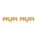 Yellow Gold CZ MUM Stud Earrings 3g Women’s Jewellery Gift