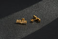 Yellow Gold CZ MUM Stud Earrings 3g Women’s Jewellery Gift