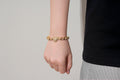 Gold Heart Charm Bracelet with Clear Stones – Fits 7.5–8” Wrist, 27g, Tarnish Resistant