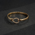 New 6mm 9ct Gold Filled Bonded Closed Loop Bangle with Stones 8 Inch