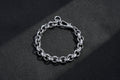 New 12mm Diamond-Patterned Belcher Bracelet with Albert Clasp – Premium Silver-Filled, 8 Inch