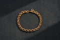 New 8mm Gold-Filled Dark Blue Stone Belcher Bracelet, 8 Inches