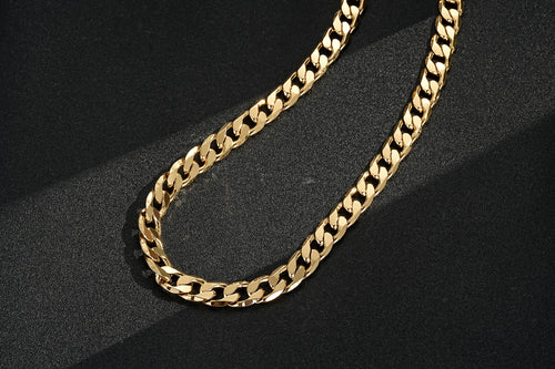 New High Quality Luxury Gold 12mm Cuban Curb Chain