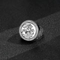 Silver St George Sovereign Adjustable Ring with Stones