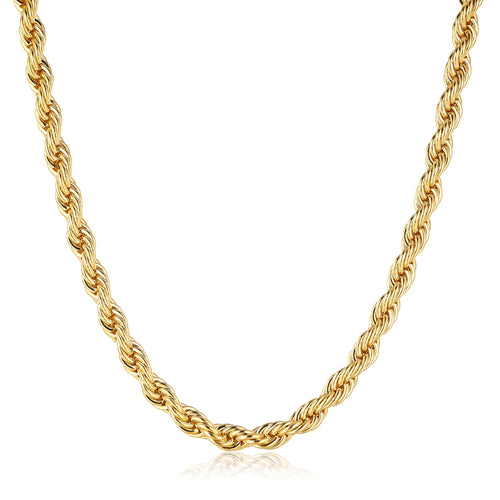 New Premium 8mm Gold Filled & Bonded Rope Chain Necklace - Durable