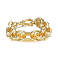 Luxury Gold 10mm Gypsy Link Belcher Bracelet with Albert Clasp