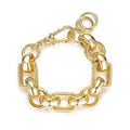 Luxury Gold 10mm Gypsy Link Belcher Bracelet with Albert Clasp