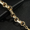 Luxury Gold 10mm Gypsy Link Belcher Bracelet with Albert Clasp