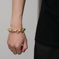 Luxury Gold 10mm Gypsy Link Belcher Bracelet with Albert Clasp