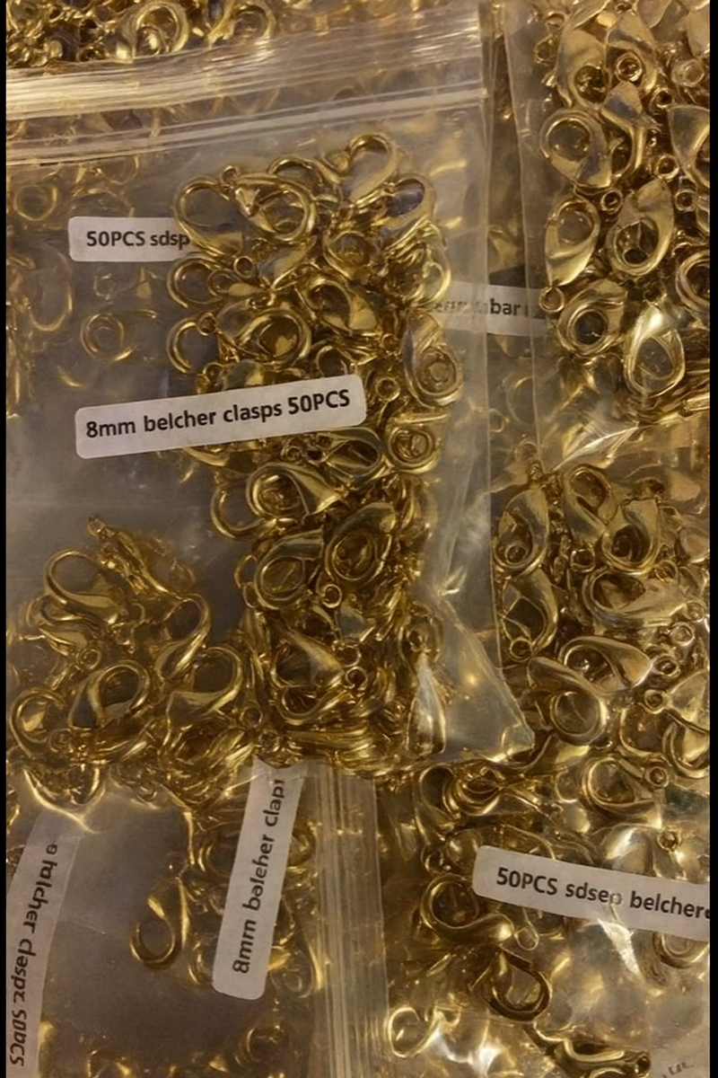 50pcs 8mm Belcher Accessory Clasps O-Rings