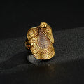Heavy Gold XXXL Saddle Ring with Stones, Size V