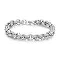 Silver Filled 9mm Lined Pattern Belcher Bracelet 8" For Men &amp; Women